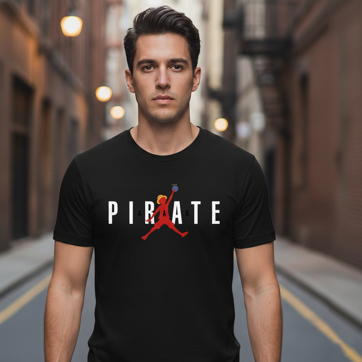 UNISEX BLACK MUGIWARA PIRATE REGULAR FIT TSHIRT