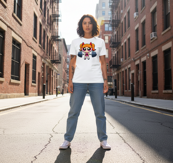 WOMEN'S WHITE BLOSSOM RED REGULAR FIT TSHIRT