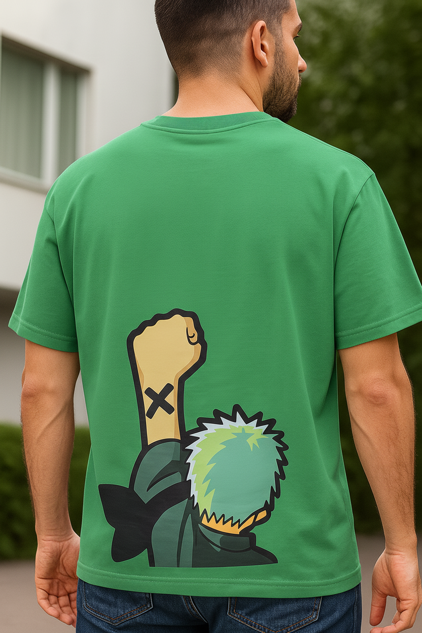 UNISEX GREEN ZORO OVERSIZE FIT TSHIRT