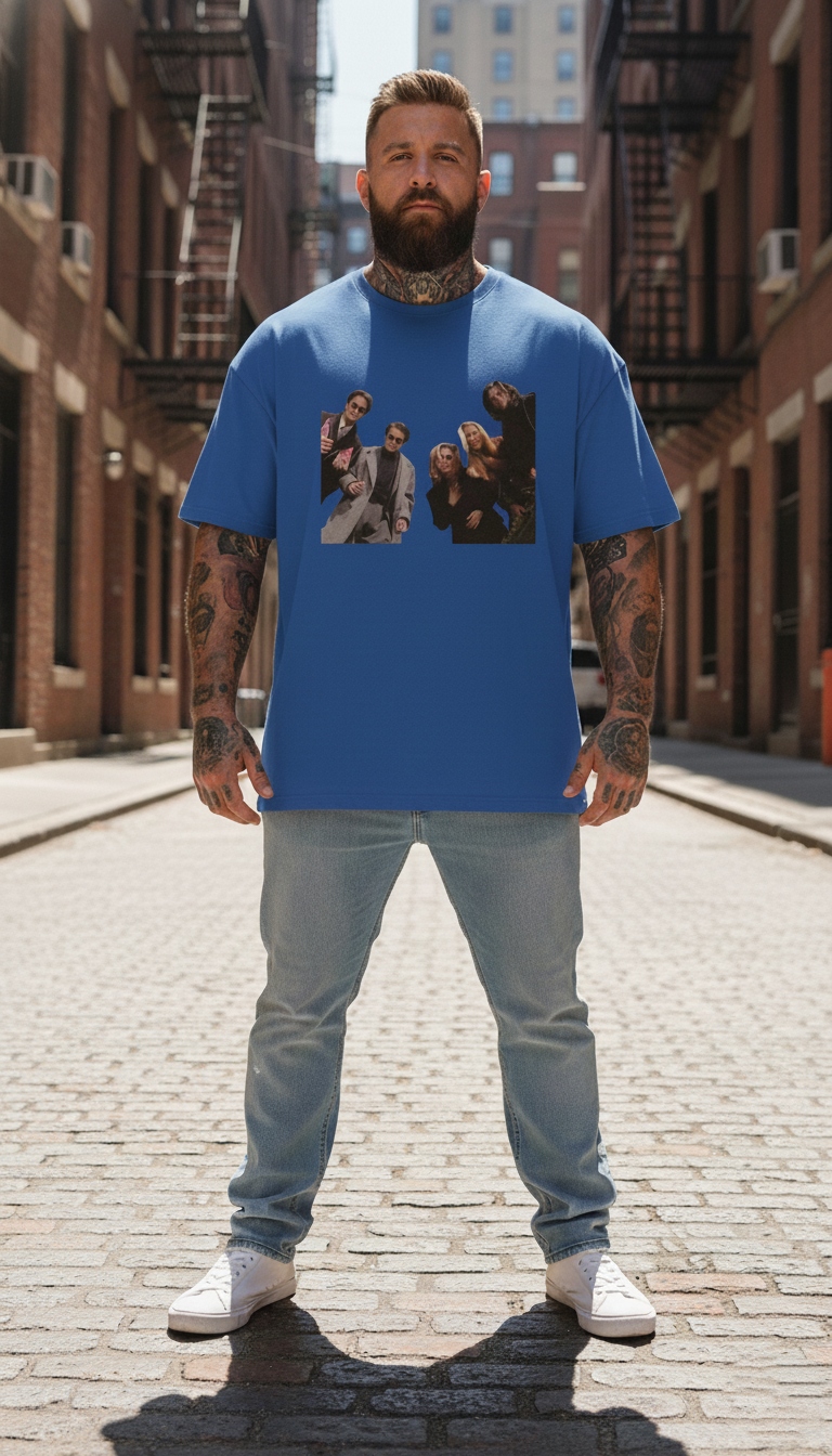 UNISEX BLUE F.R.I.E.N.D.S OVERSIZE FIT TSHIRT