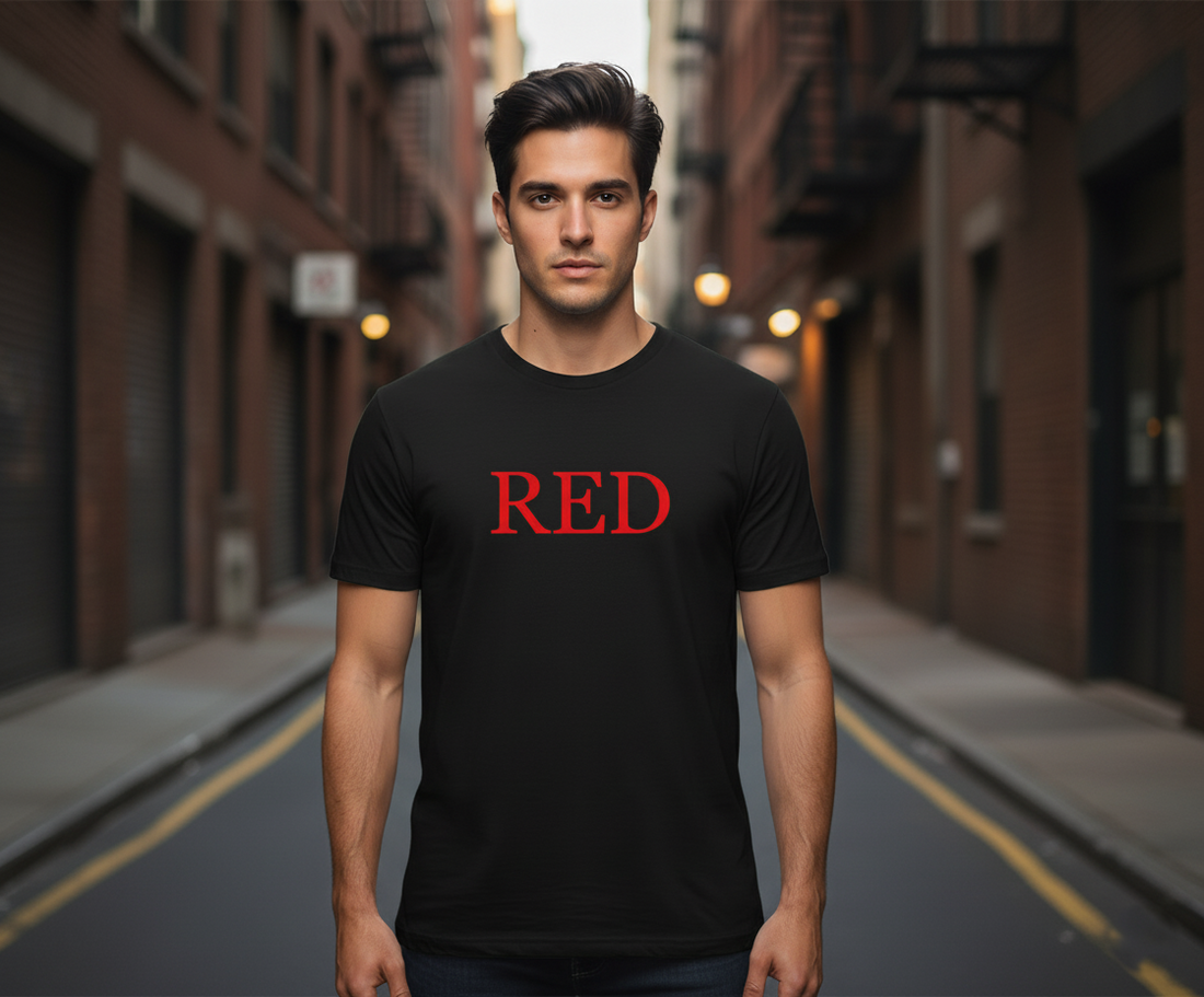 UNISEX BLACK I AM RED REGULAR FIT TSHIRT