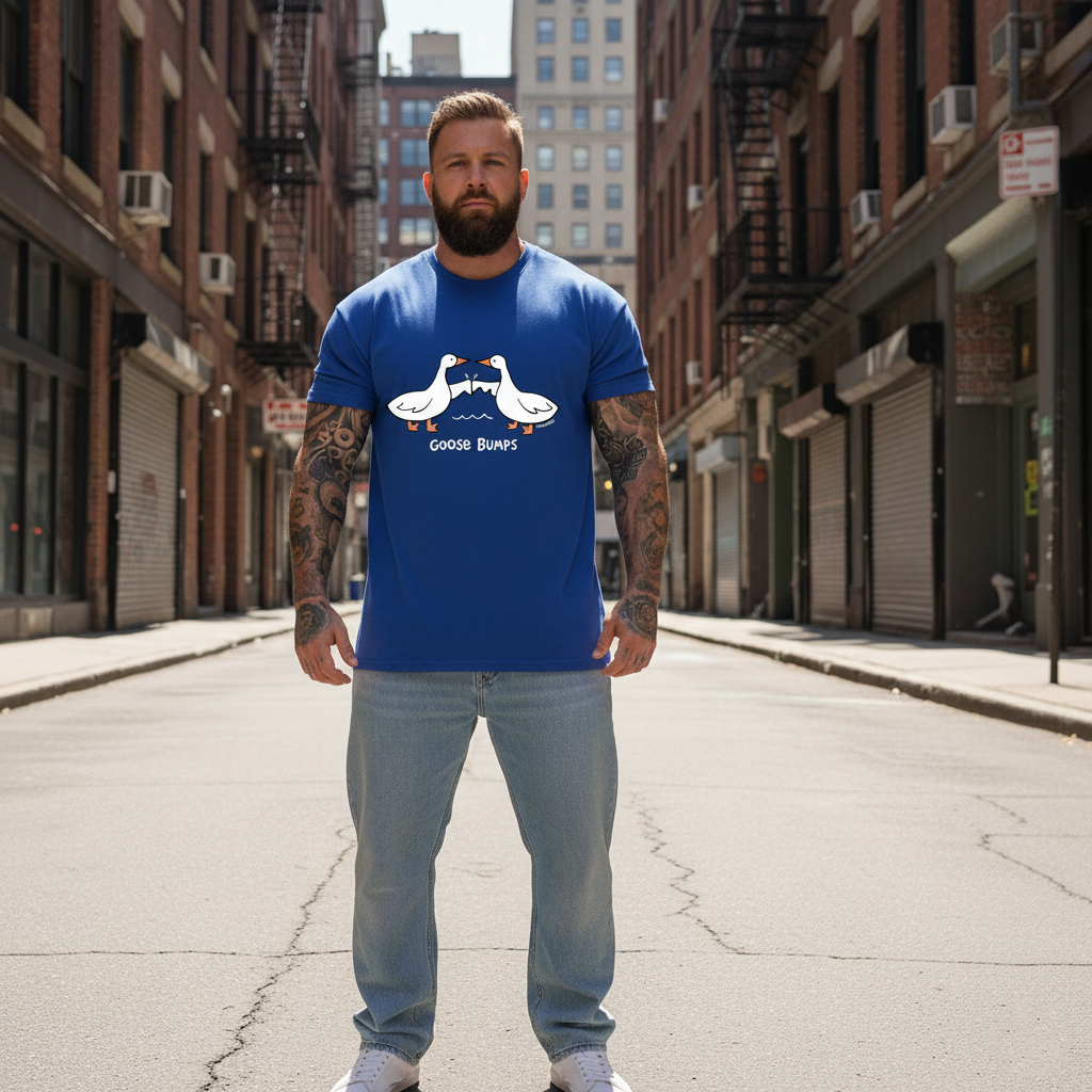 UNISEX BLUE GOOSE BUMPS OVERSIZE FIT TSHIRT
