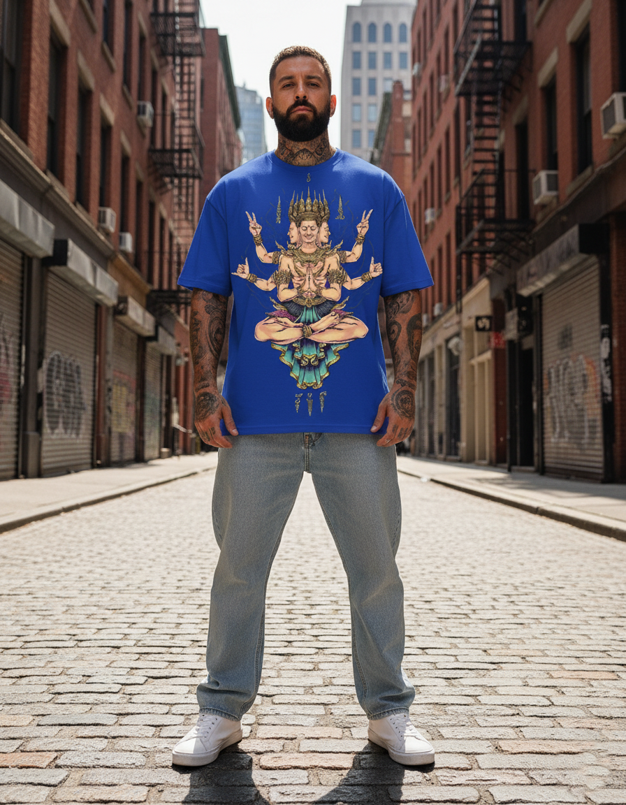 UNISEX BLUE CHAKR FORCE OVERSIZE FIT TSHIRT