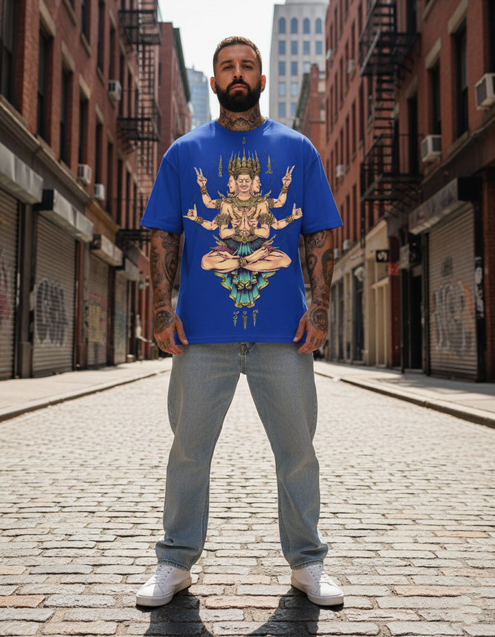 UNISEX BLUE CHAKR FORCE OVERSIZE FIT TSHIRT