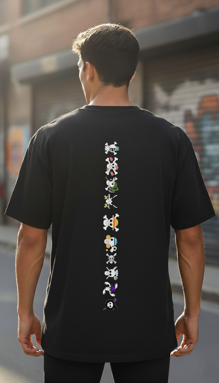 UNISEX BLACK PIRATE ALLIANCE OVERSIZE FIT TSHIRT