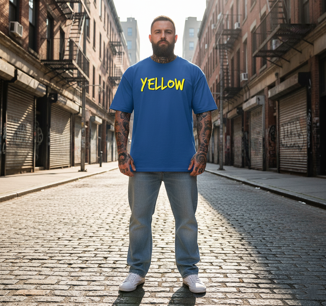 UNISEX BLUE I AM YELLOW OVERSIZE FIT TSHIRT
