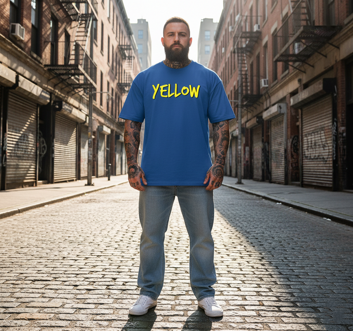 UNISEX BLUE I AM YELLOW OVERSIZE FIT TSHIRT