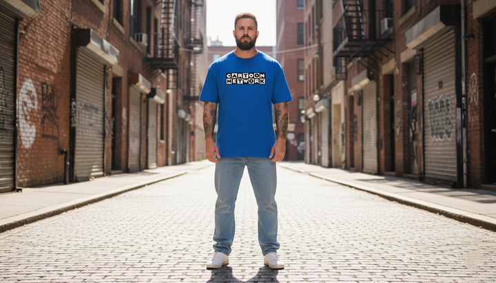 UNISEX BLUE CARTOON NETWORK OVERSIZE FIT TSHIRT