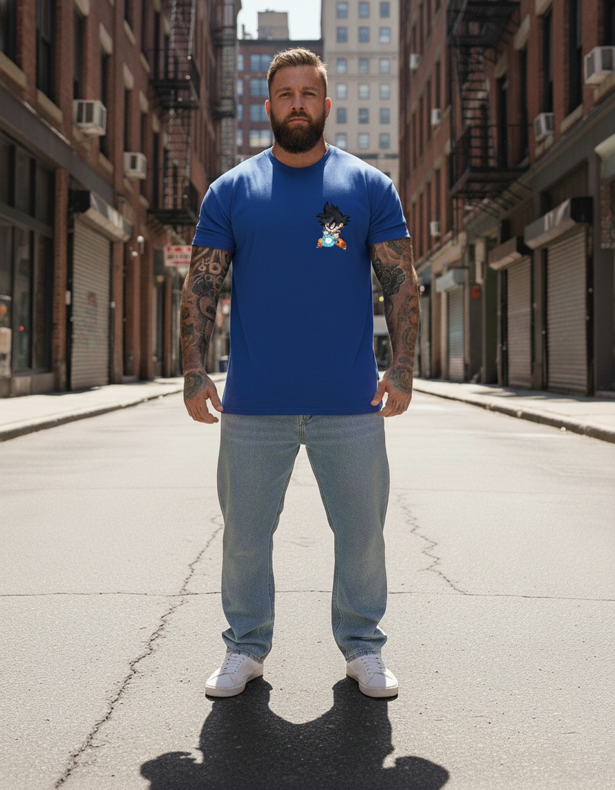 UNISEX BLUE GOKU - KAMEHAME HA OVERSIZE FIT TSHIRT