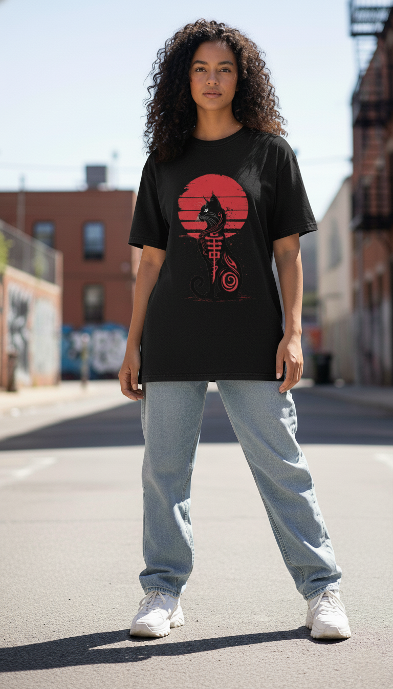 WOMEN'S BLACK THE CRIMSON FEELINE RGULAR FIT TSHIRT