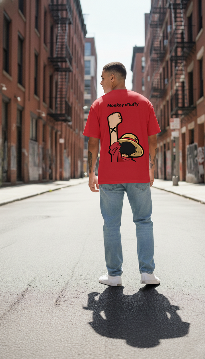 UNISEX RED MONKEY D. LUFFY OVERSIZE FIT TSHIRT