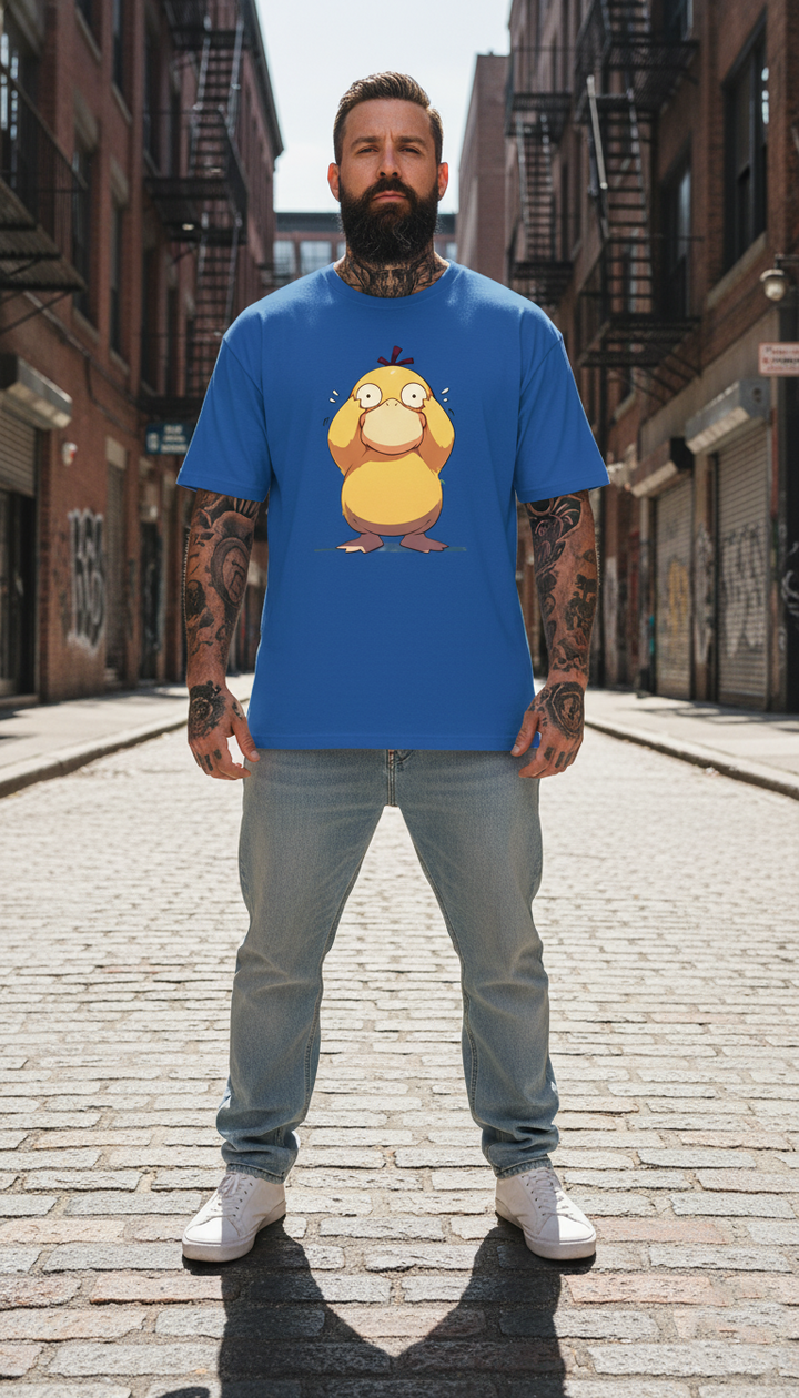 UNISEX BLUE PSYDUCK OVERSIZE FIT TSHIRT