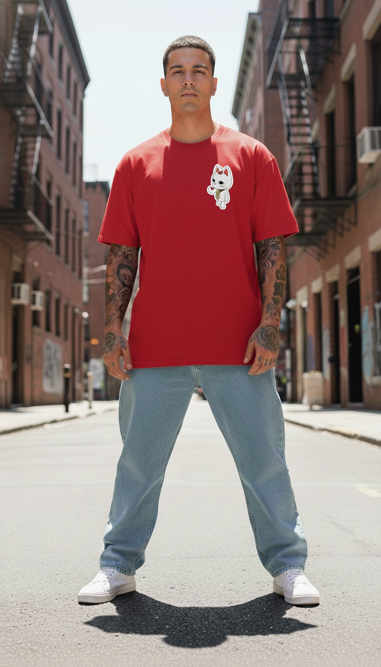 UNISEX RED TURBO GRANNY OVERSIZE FIT TSHIRT