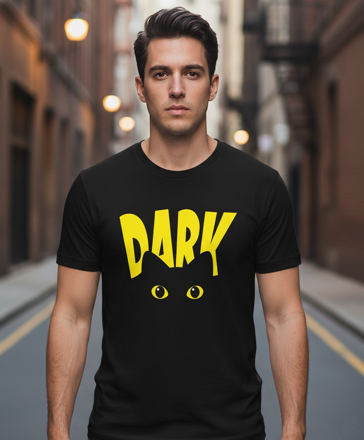 UNISEX BLACK DARK EYES REGULAR FIT TSHIRT