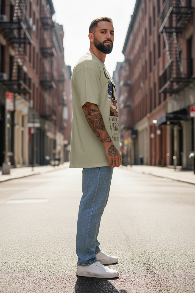 UNISEX BEIGE  NICO ROBIN - DEAD OR ALIVE WANTED POSTER OVERSIZE FIT TSHIRT