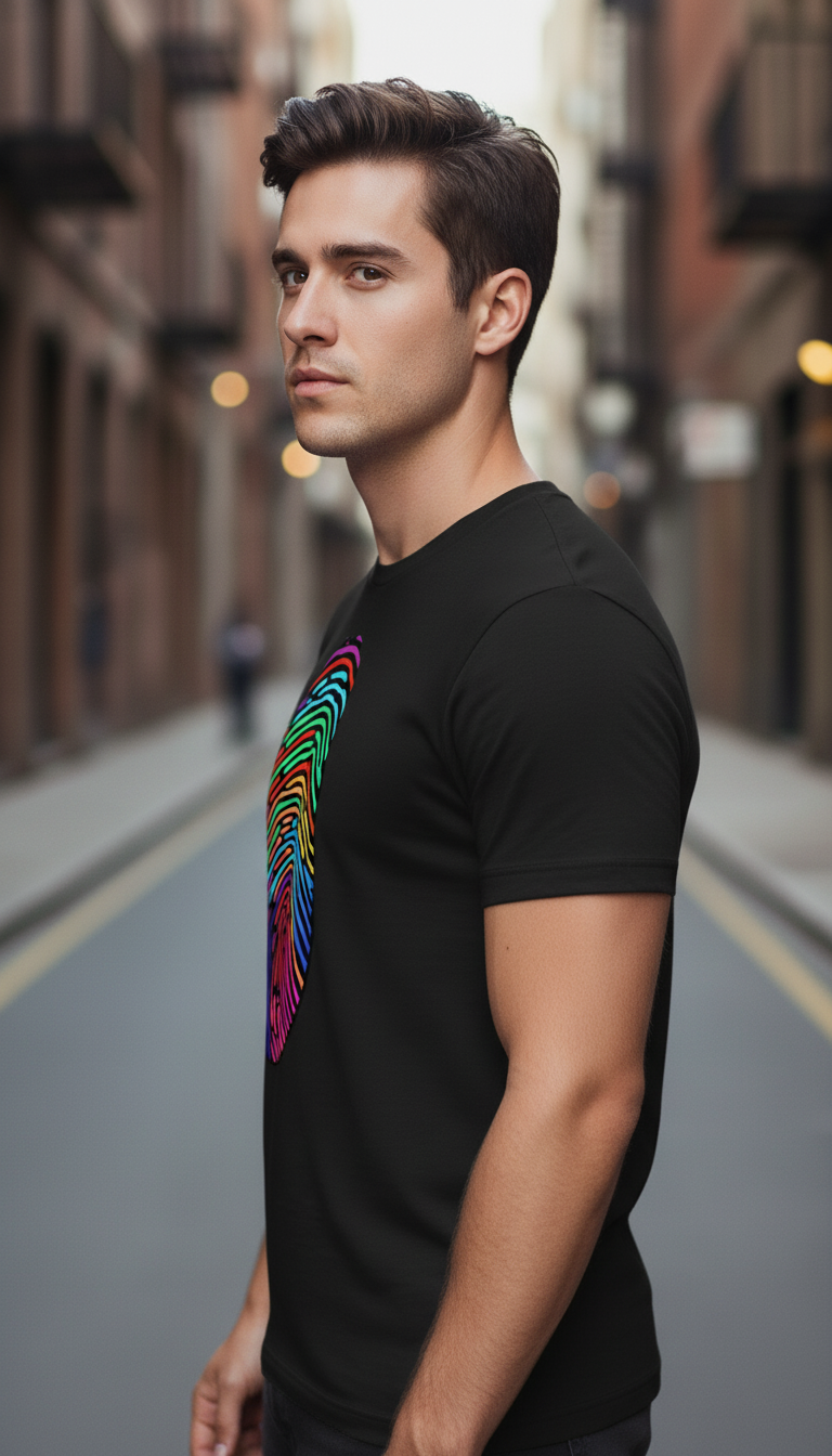 UNISEX BLACK CODE OF COLOR REGULAR FIT TSHIRT