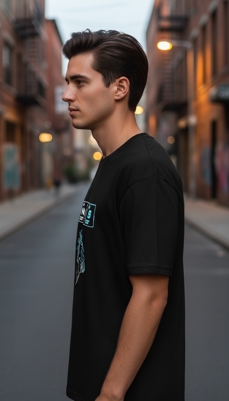 UNISEX BLACK GENIUS OVESIZE FIT TSHIRT