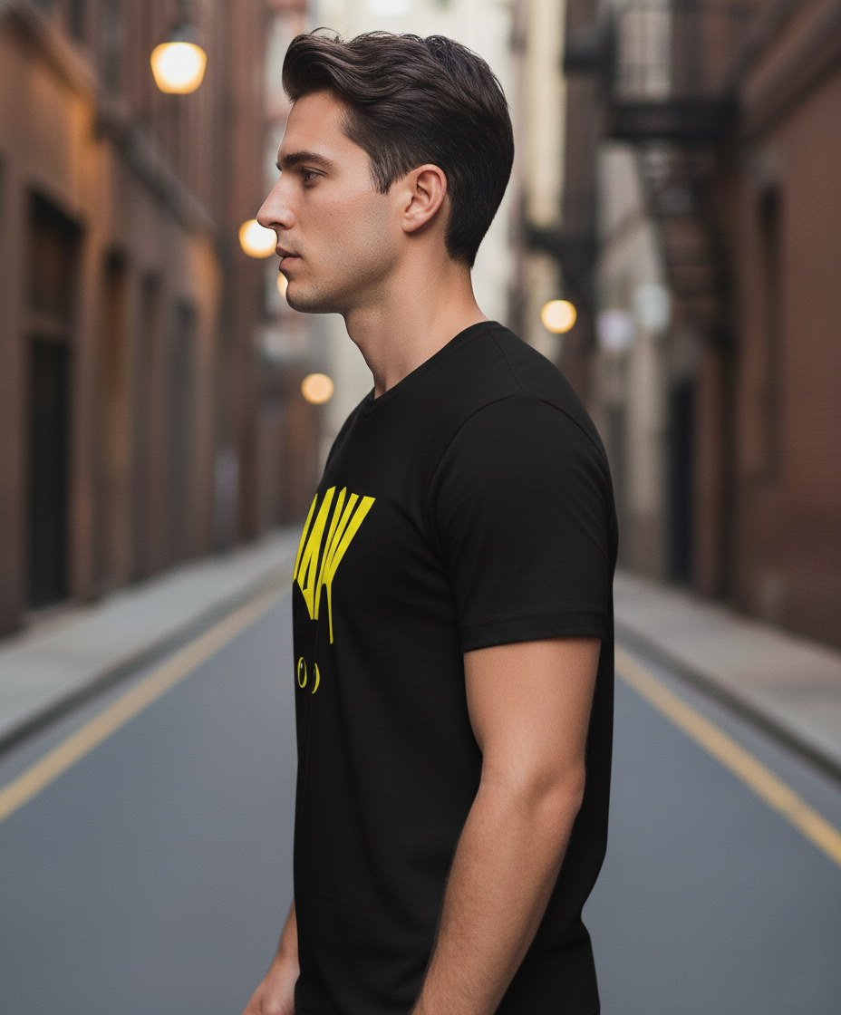 UNISEX BLACK DARK EYES REGULAR FIT TSHIRT