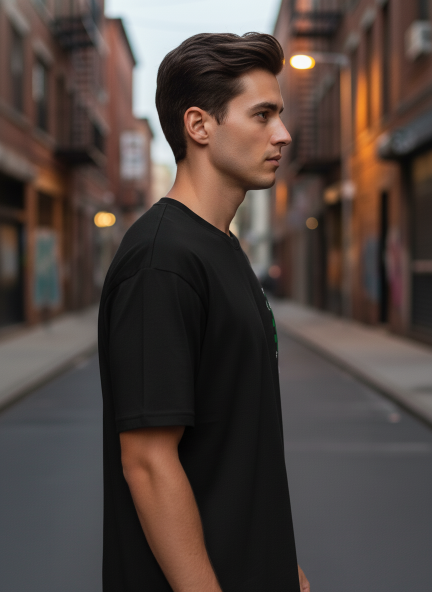 UNISEX BLACK TANJIRO'S CHECK OVERSIZE FIT TSHIRT