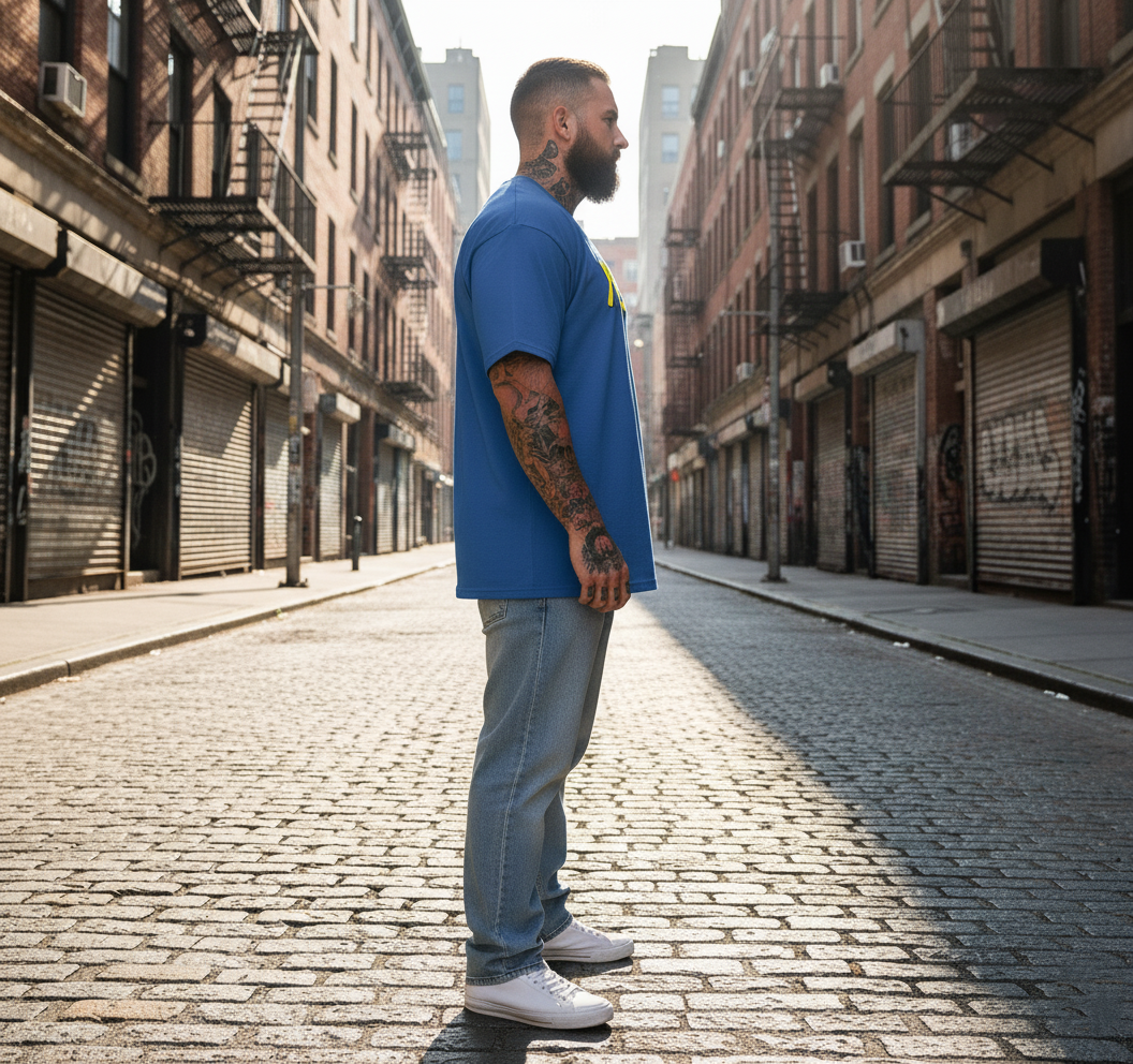 UNISEX BLUE I AM YELLOW OVERSIZE FIT TSHIRT