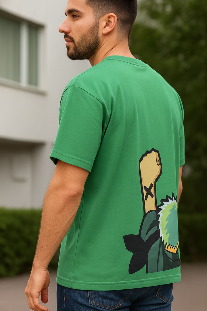 UNISEX GREEN ZORO OVERSIZE FIT TSHIRT