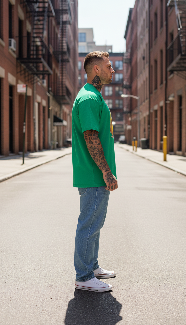 UNISEX GREEN FREAKY PSYDUCK OVERSIZE FIT TSHIRT