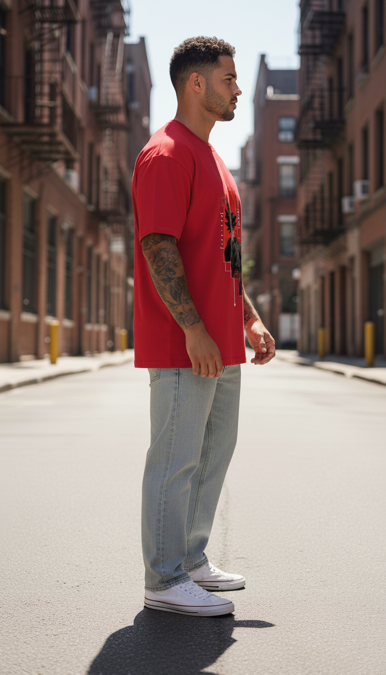 UNISEX RED GOKU BLACK OVERSIZE FIT TSHIRT