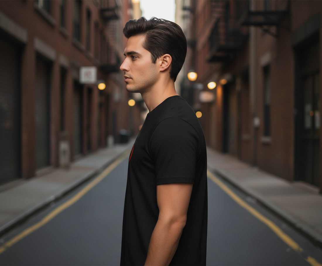 UNISEX BLACK I AM RED REGULAR FIT TSHIRT