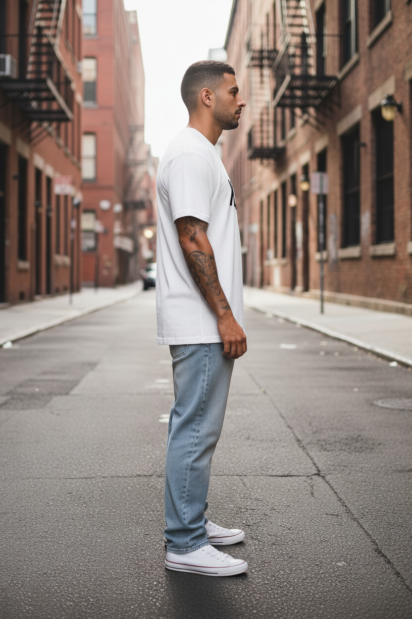 UNISEX WHITE I AM BLACK OVERSIZE FIT TSHIRT