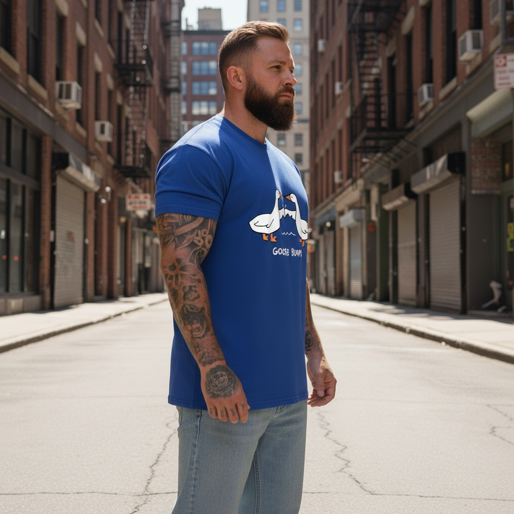 UNISEX BLUE GOOSE BUMPS OVERSIZE FIT TSHIRT