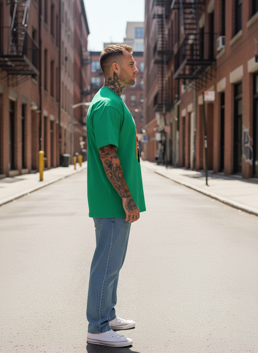 UNISEX GREEN HINATA KAGEYAMA OVERSIZE FIT TSHIRT