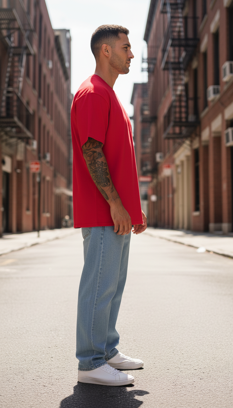 UNISEX RED PINK PANTHER OVERSIZE FIT TSHIRT