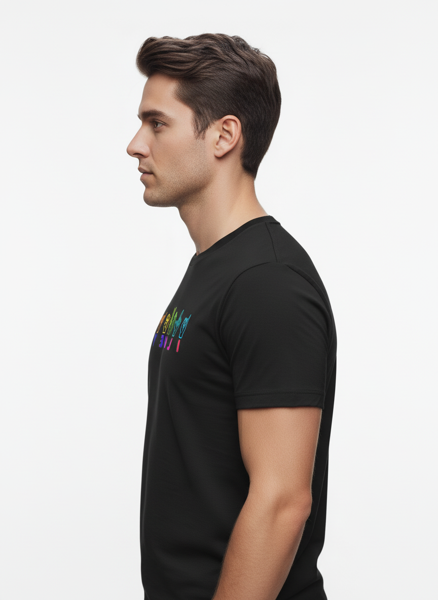 UNISEX BLACK I LOVE YOU REGULAR FIT TSHIRT