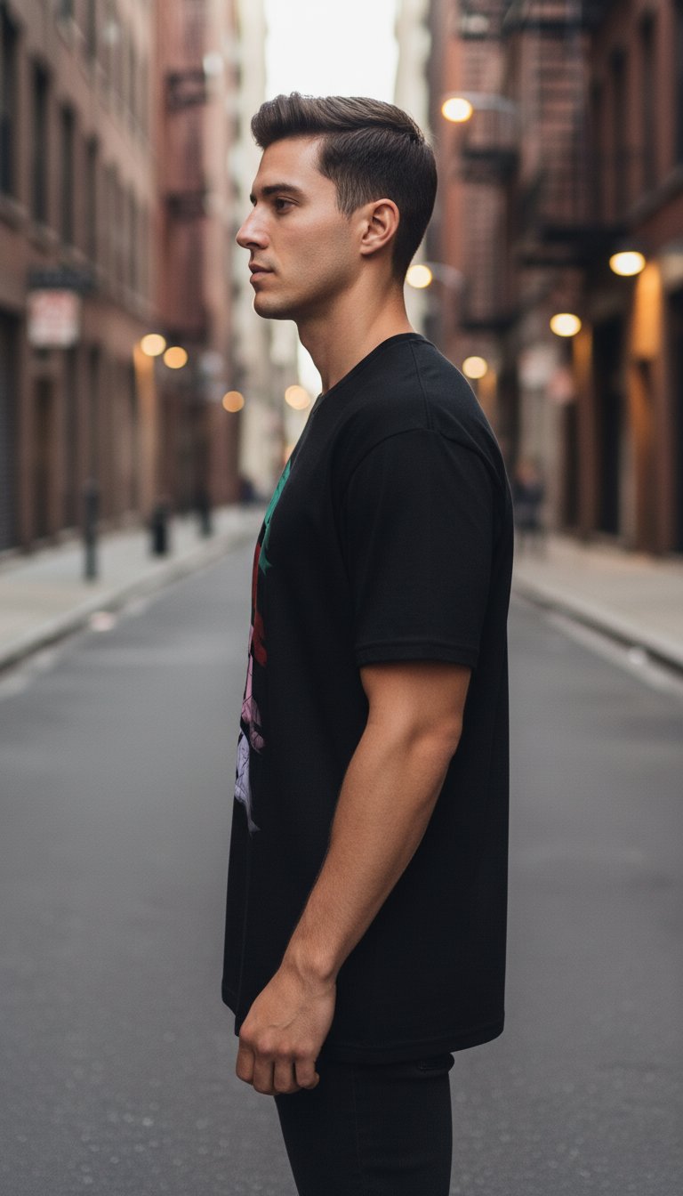 UNISEX BLACK PLAYSTATION SWIPE REGULAR FIT TSHIRT