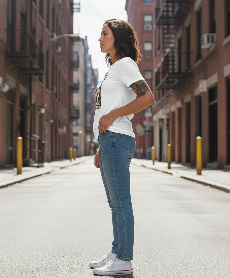 WOMEN'S WHITE QUEEN REGULAR FIT TSHIRT