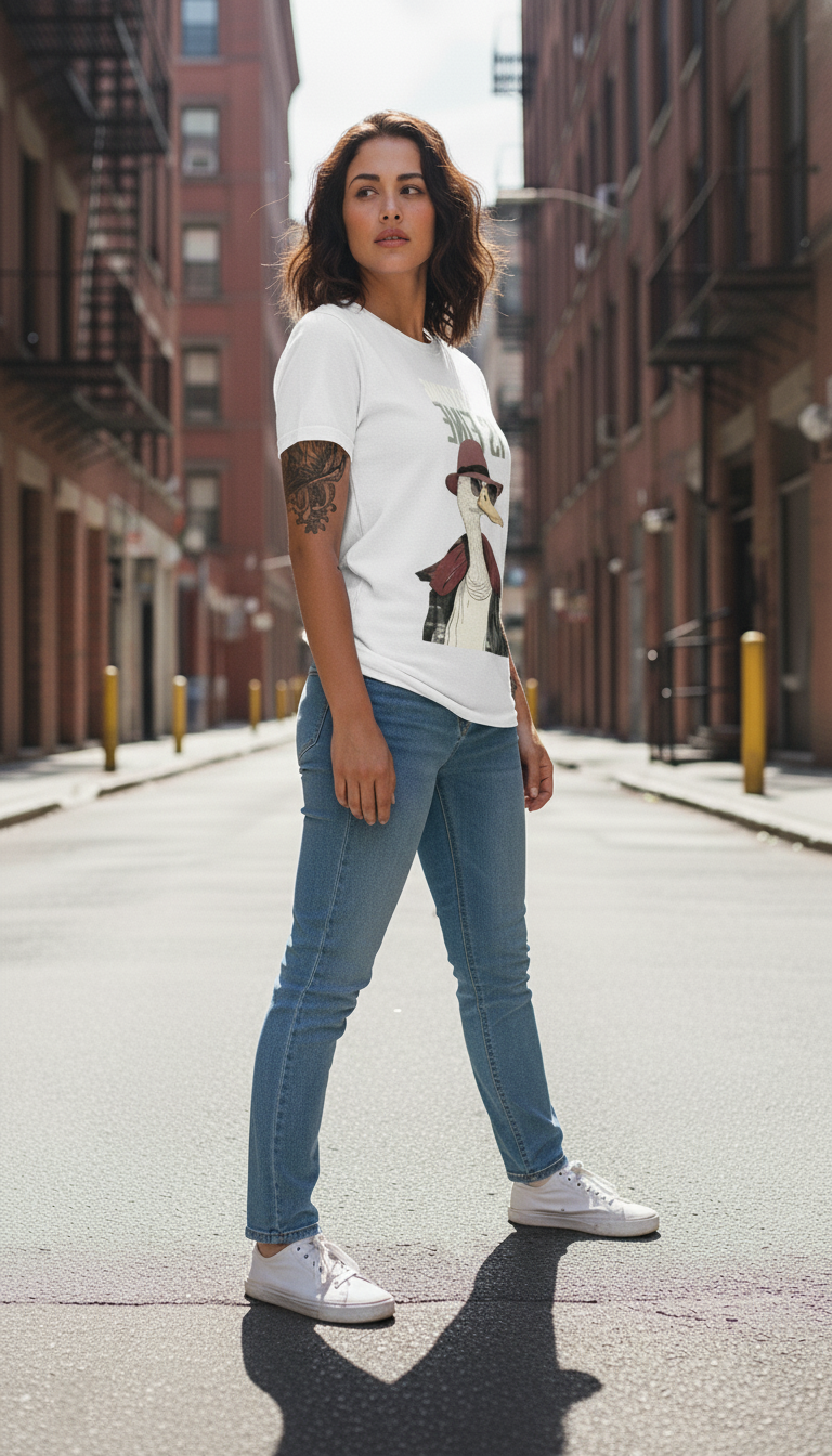 WOMEN'S WHITE EVERYTHING IS FINE REGULAR FIT TSHIRT