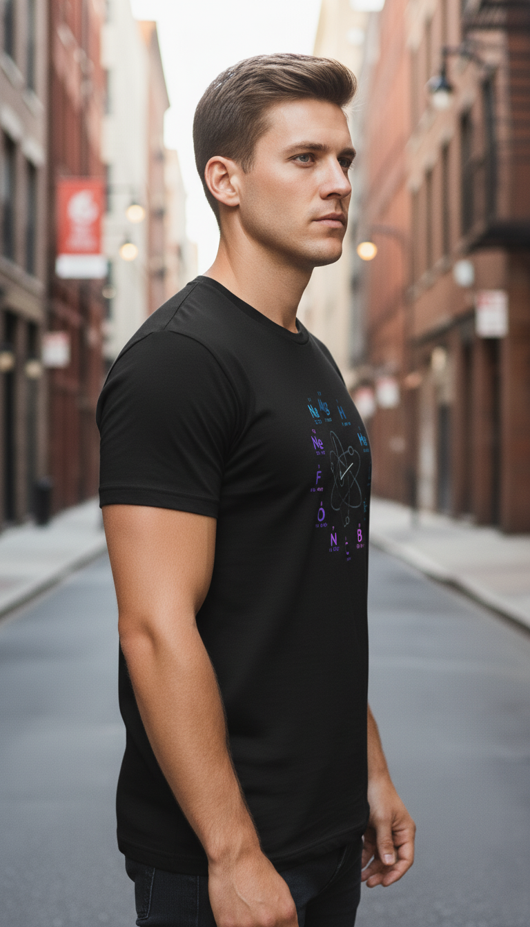 UNISEX BLACK THE CORE ELEMENTS REGULAR FIT TSHIRT