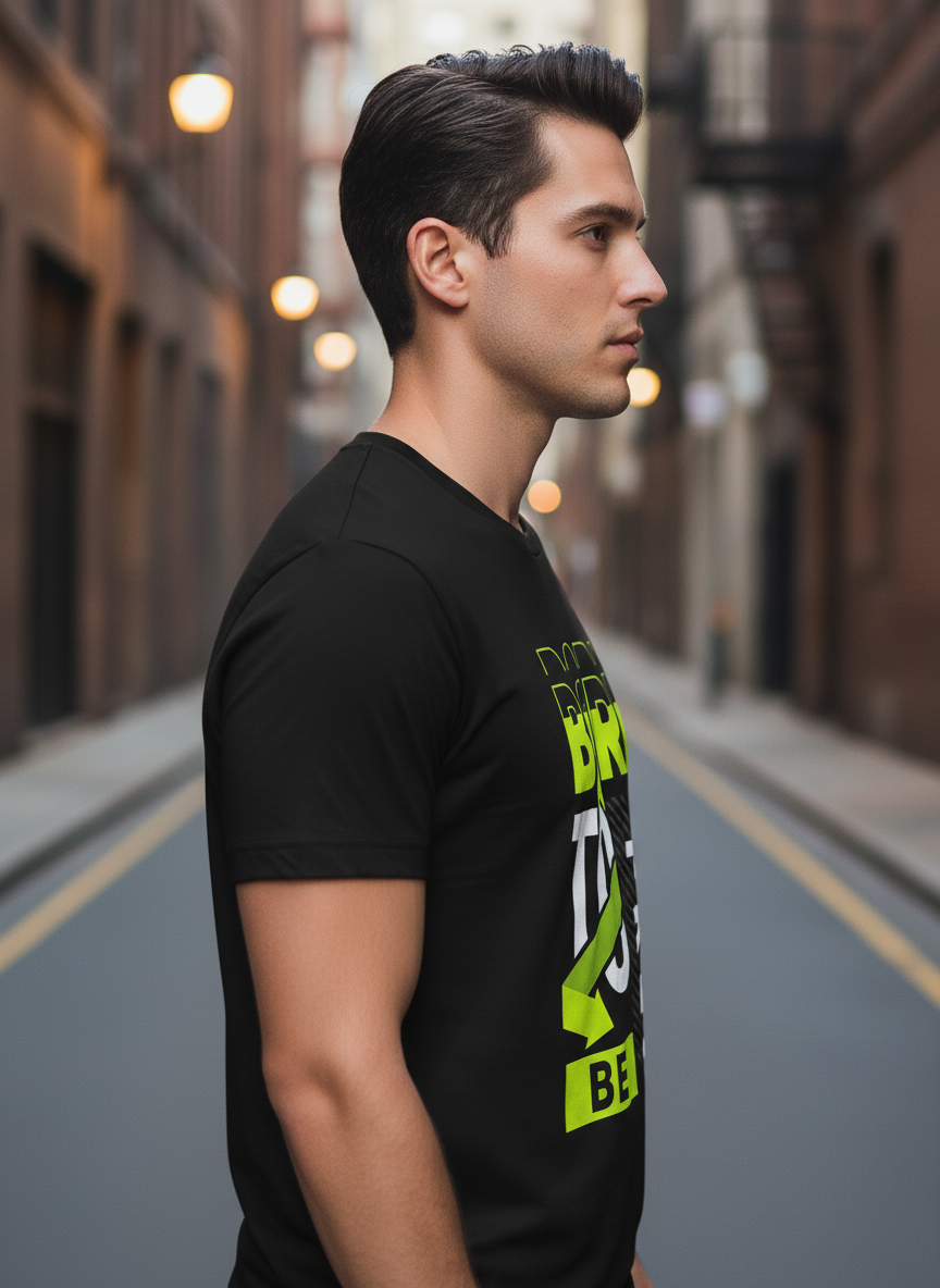 UNISEX BLACK BORN TO BE FREE REGULAR FIT TSHIRT