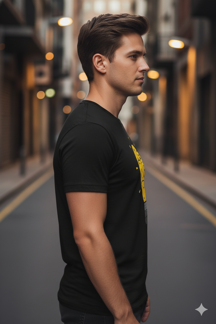 UNISEX BLACK THERE'S ALWAYS LIGHT EVEN IN THE DARK REGULAR FIT TSHIRT