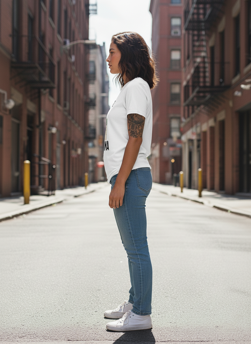 WOMEN'S WHITE NO PROB-LLAMA REGULAR FIT TSHIRT