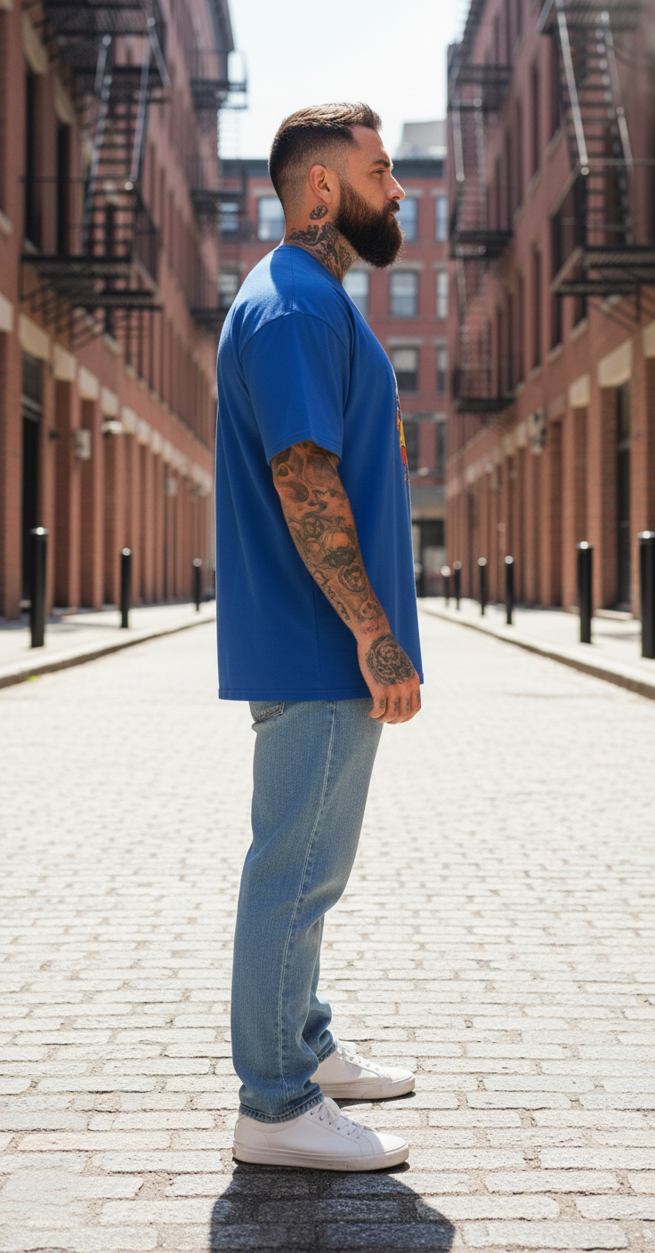 UNISEX ROYAL BLUE CHILL SHINCHAN OVERSIZE FIT TSHIRT