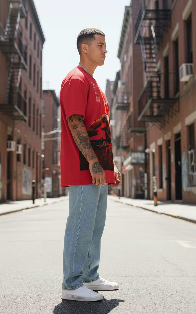 UNISEX RED LUFFY OVERSIZE FIT TSHIRT