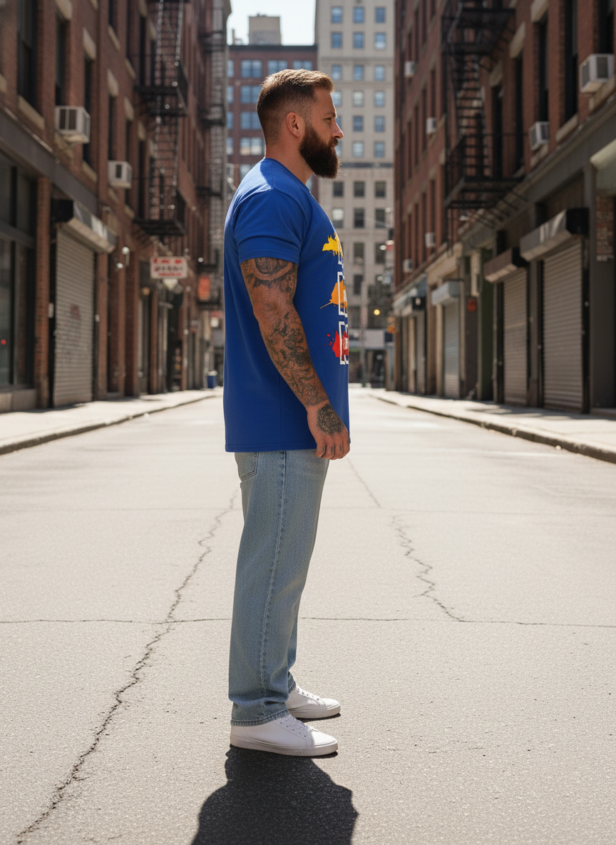 UNISEX BLUE NO FEAR NO LIMIT NO EXCUSES OVERSIZE FIT TSHIRT