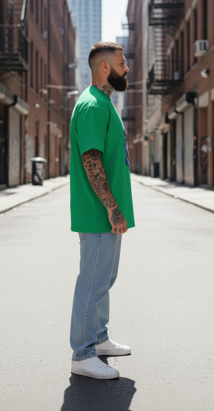 UNISEX GREEN SOLO LEVELLING OVERSIZE FIT TSHIRT