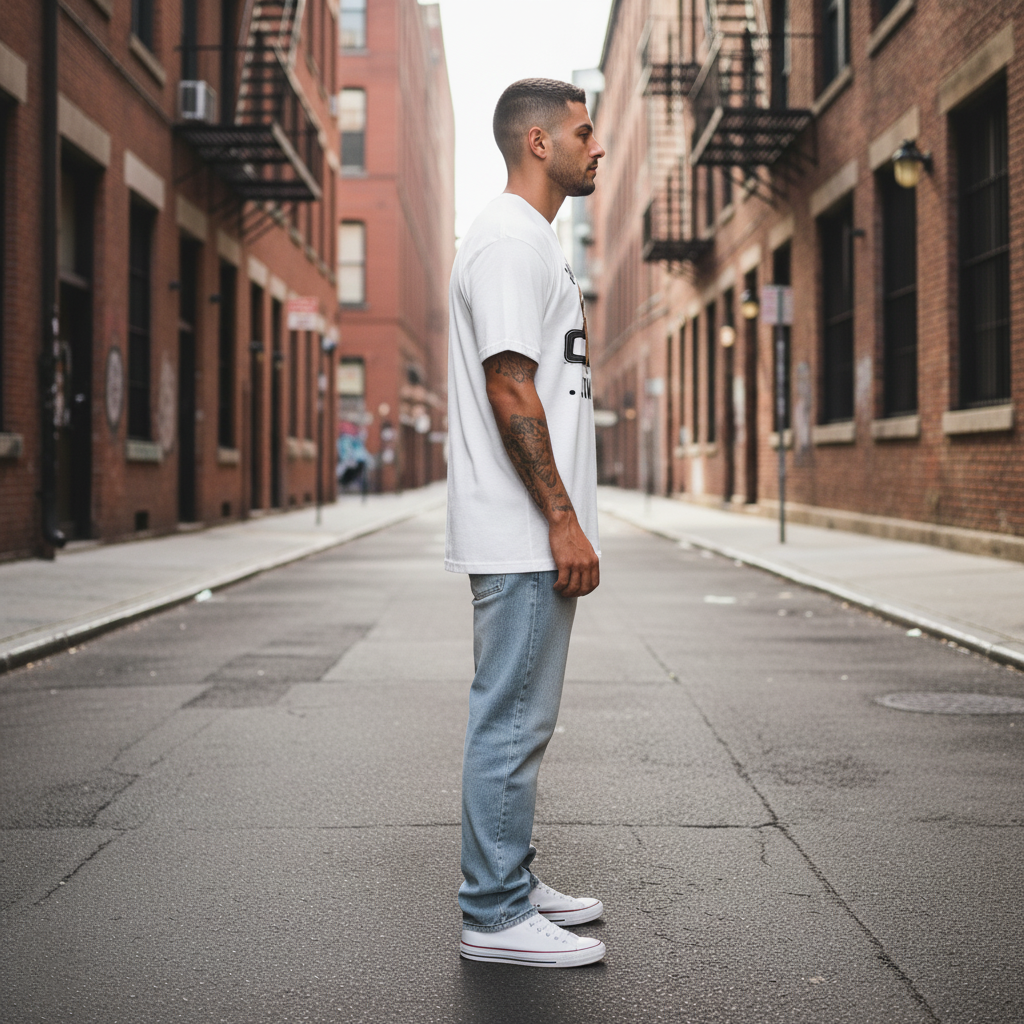 UNISEX WHITE ENERGY LOADING OVERSIZE FIT TSHIRT