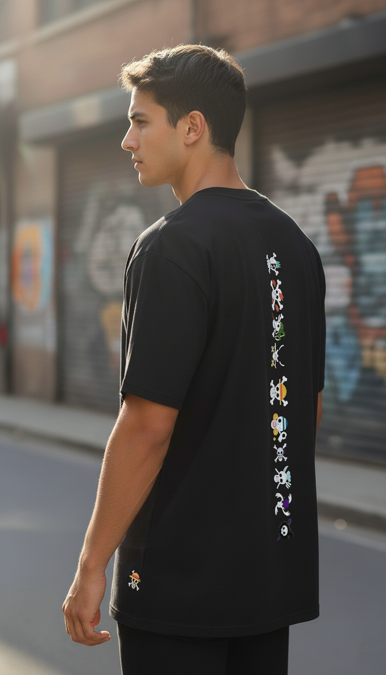 UNISEX BLACK PIRATE ALLIANCE OVERSIZE FIT TSHIRT