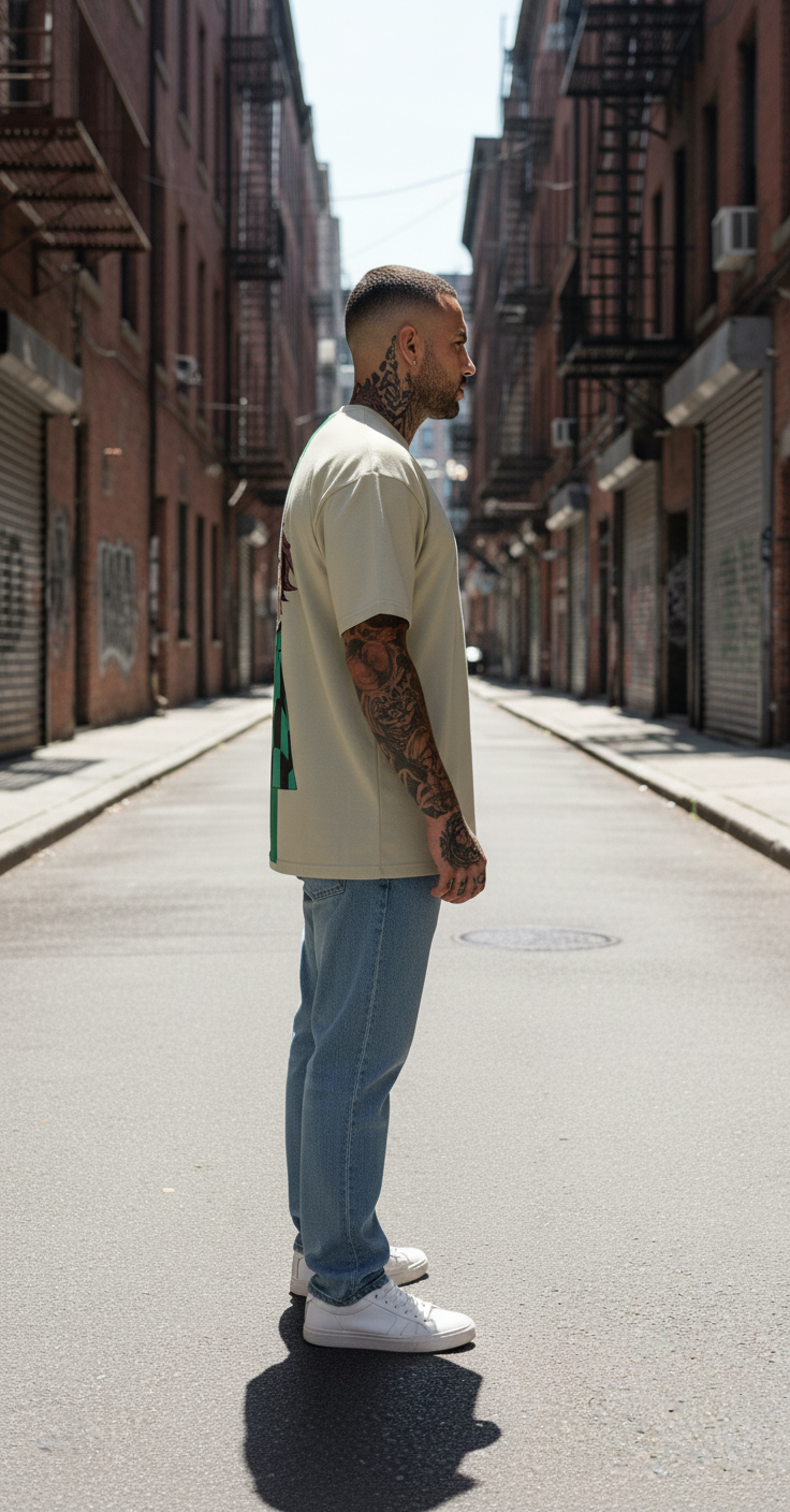 UNISEX BEIGE  TANJIRO OVERSIZE FIT TSHIRT