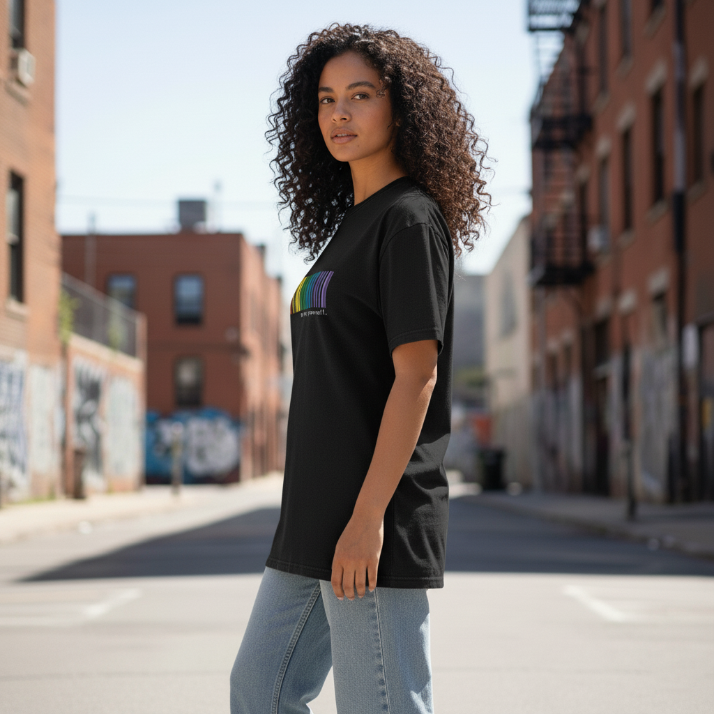 WOMEN'S BLACK BE YOURSELF REGULAR FIT TSHIRT