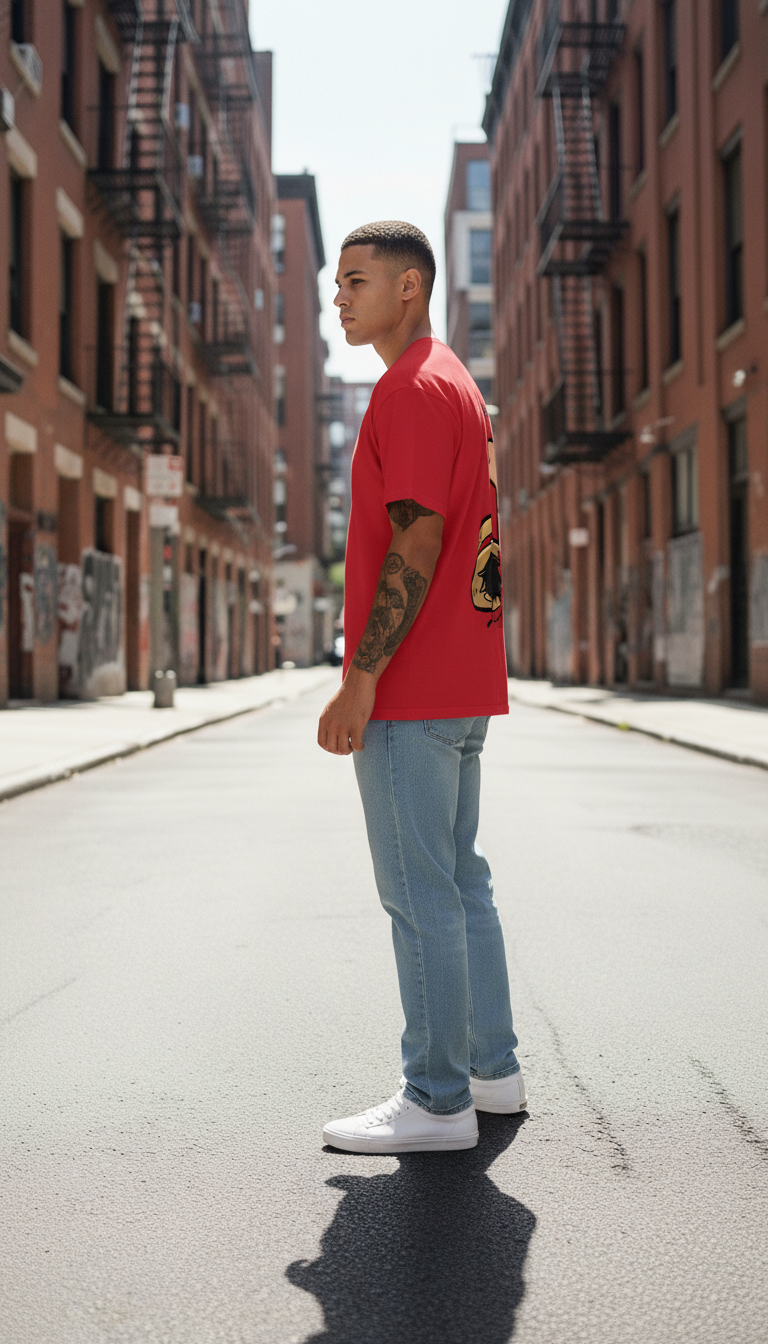 UNISEX RED MONKEY D. LUFFY OVERSIZE FIT TSHIRT