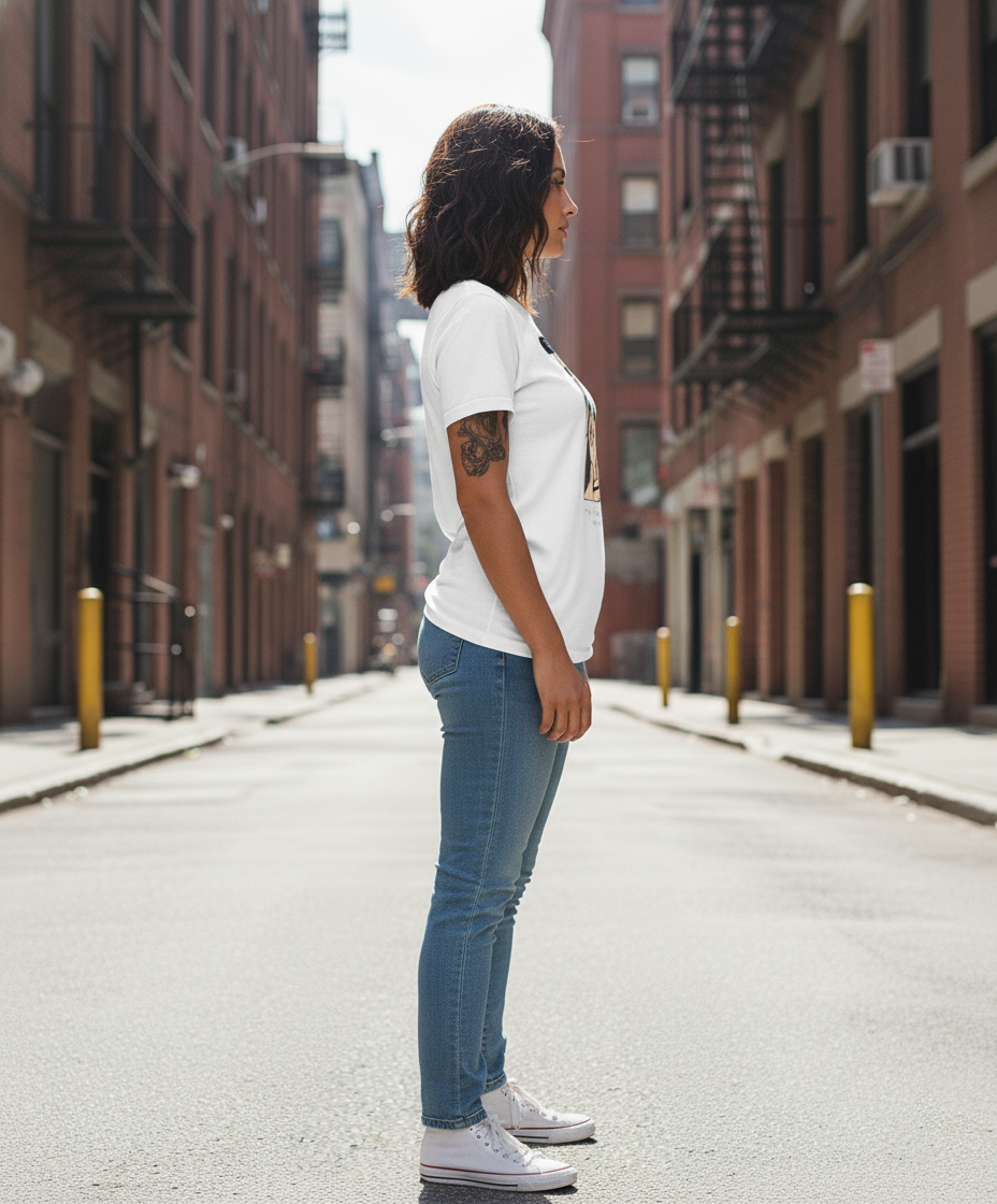 WOMEN'S WHITE QUEEN REGULAR FIT TSHIRT